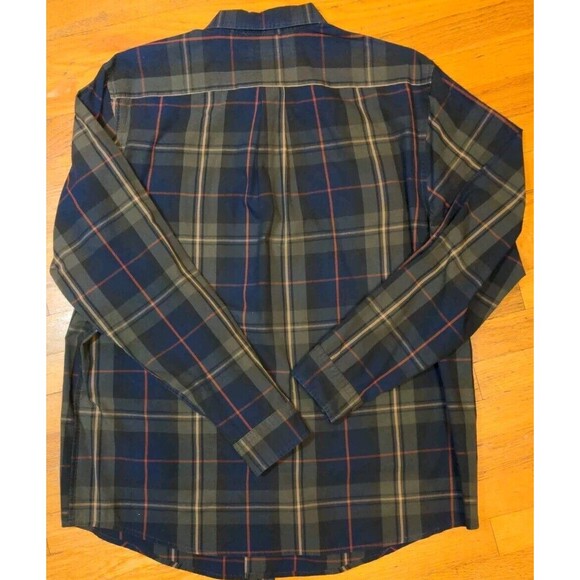 US POLO ASSN Mens Green Blue Plaid Button Down Shirt Long Sleeve Logo Sz LT Tall - Picture 8 of 9